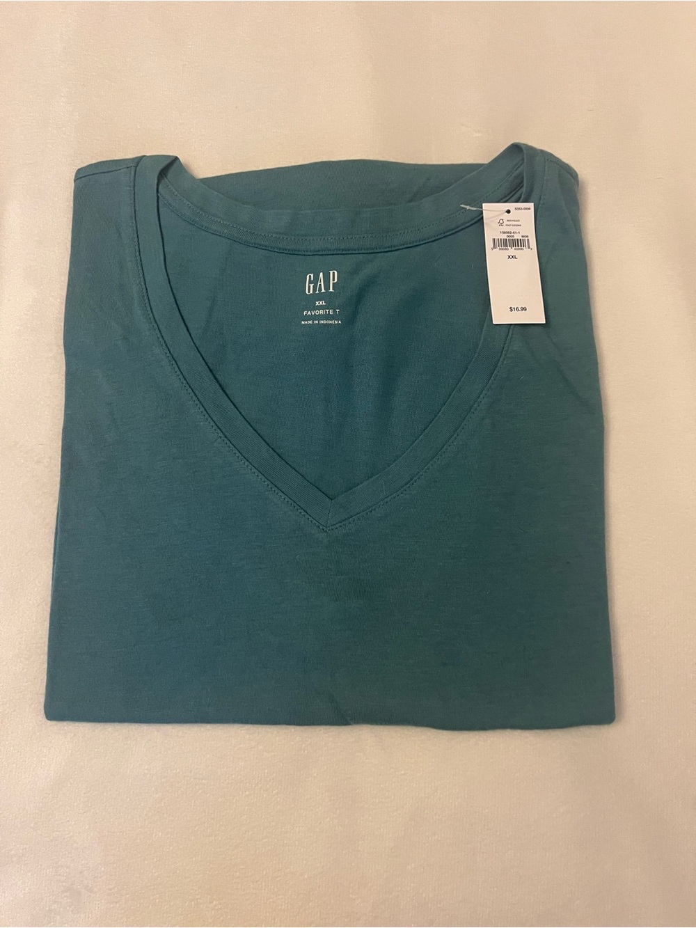 GAP Teal V-Neck Short Sleeve Tee
